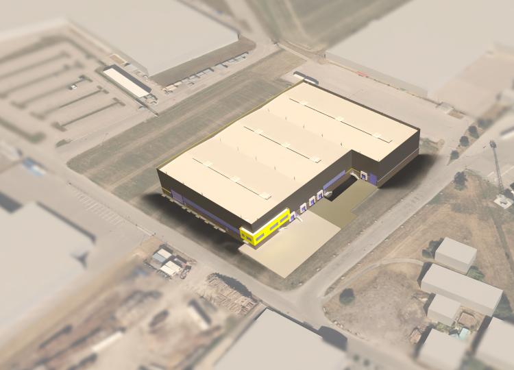 Rendering des neuen Gföllner Standorts in Ort im Innkreis